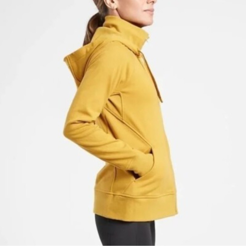 Athleta Mustard Yellow Women's Hoodie - Picture 2 of 6